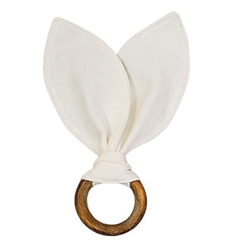 Maison Charlo | Set of 4 Bunny Ears Napkin Rings | Easter Decorations for Table (Off White)