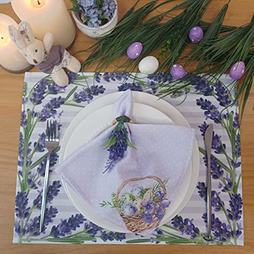 Charlo's Easter Cloth Napkins Lavender Bunny Lilac Reusable Napkins Soft Durable Dinner