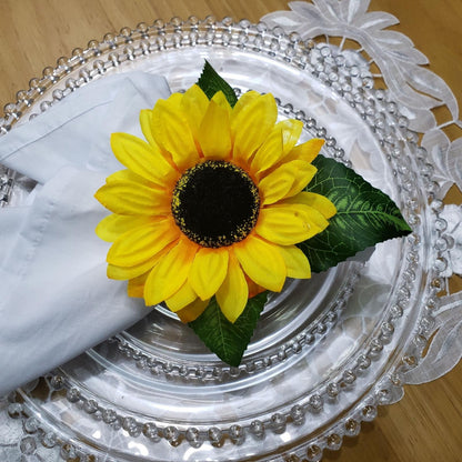 Maison Charlo | Wholesale Set of 20 Sunflower Napkin Rings for party, wedding, shopkeeper, birthday, restaurant