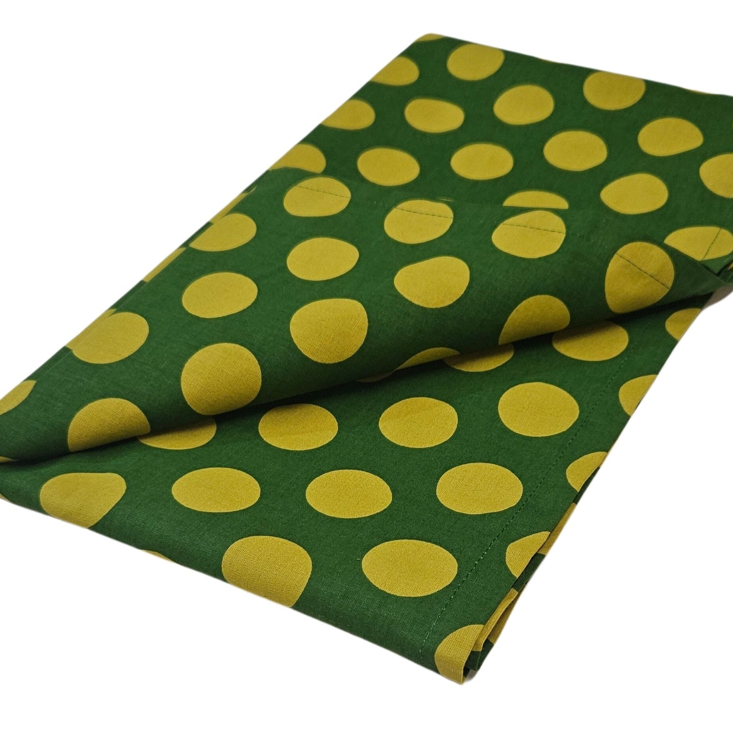 Maison Charlo | Table Runner & Ties Napkin Rings Kits Green & Gold Dot Polka for Christmas, Easter, Valentine's, Mother's Day