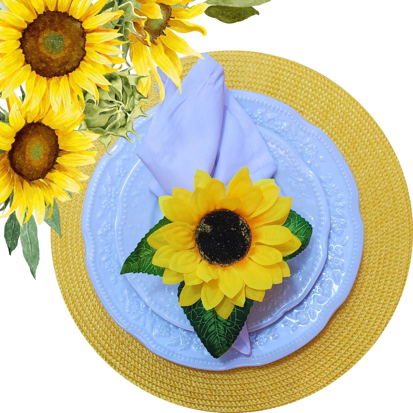 Maison Charlo | Set of 4 Sunflower Napkin Rings