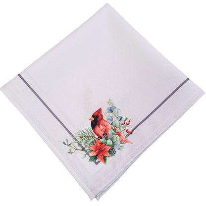 Charlo's Cloth Napkins Set of 4 Royal Bird and Christmas Grey 16" by 16"