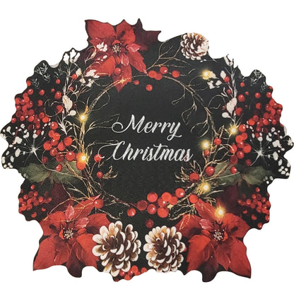 Maison Charlô - Set of 4 Waterproof Garland Placemats Christmas - Black