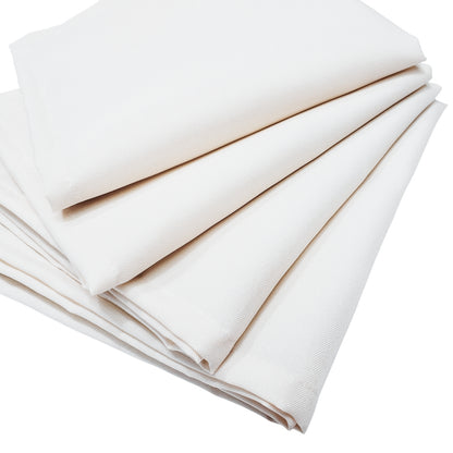 Charlo's Set of 4 Off White 100% Cotton Solid Cloth Napkins 15" by 15" Washable Reusable