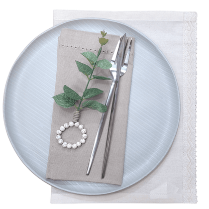 Charlo's Set of 12 Green Leaf Eucalyptus Napkin Rings, Rustic Napkin Ring, Minimalist Tabledecor