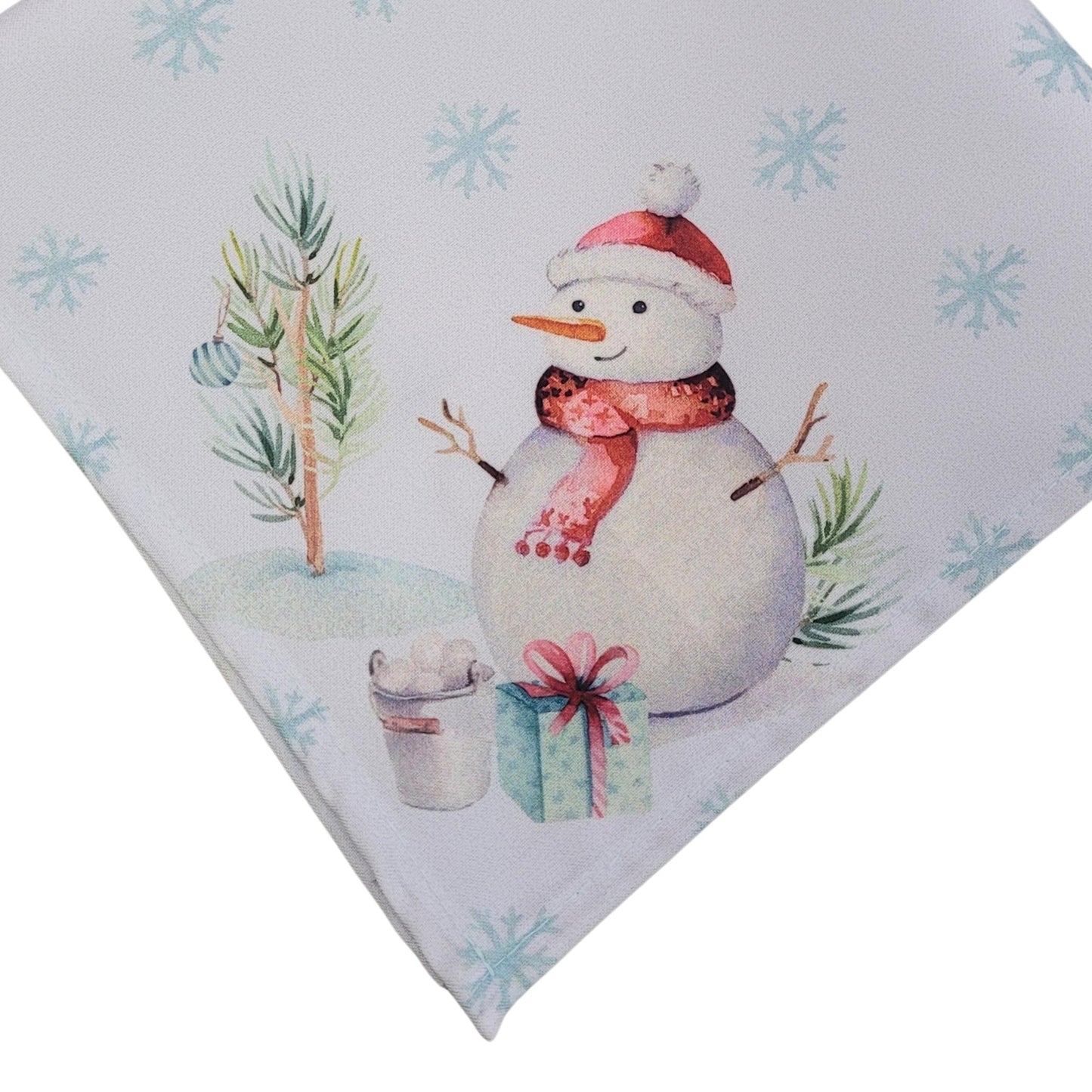 Charlo's Cloth Napkins Set of 4 Christmas Snowman 16" by 16" - Blue