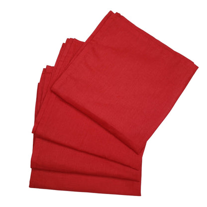 Charlo's Set of 4 Red 100% Cotton Solid Cloth Napkins 15" by 15" Washable Reusable