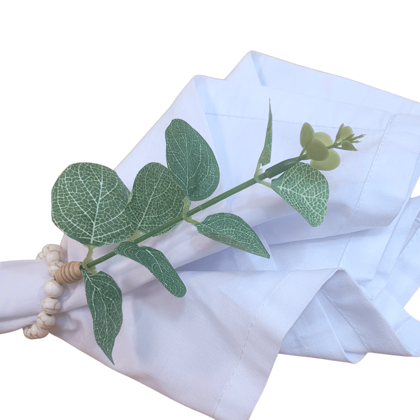 Charlo's Set of 6 Green Leaf Eucalyptus Napkin Rings, Rustic Napkin Ring, Minimalist Tabledecor