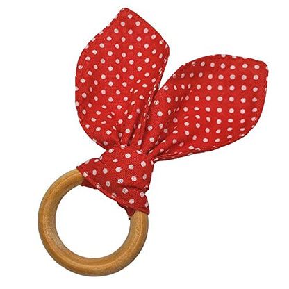 Maison Charlo | Set of 4 Bunny Ears Napkin Rings | Easter Decorations for Table (Polka dot Red)