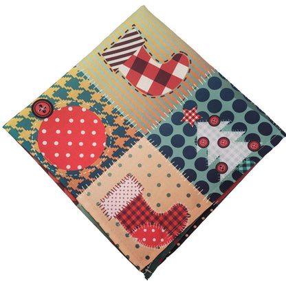 Charlo's Cloth Napkins Set of 4 Plaid Christmas Patchwork 16" by 16"  -Red