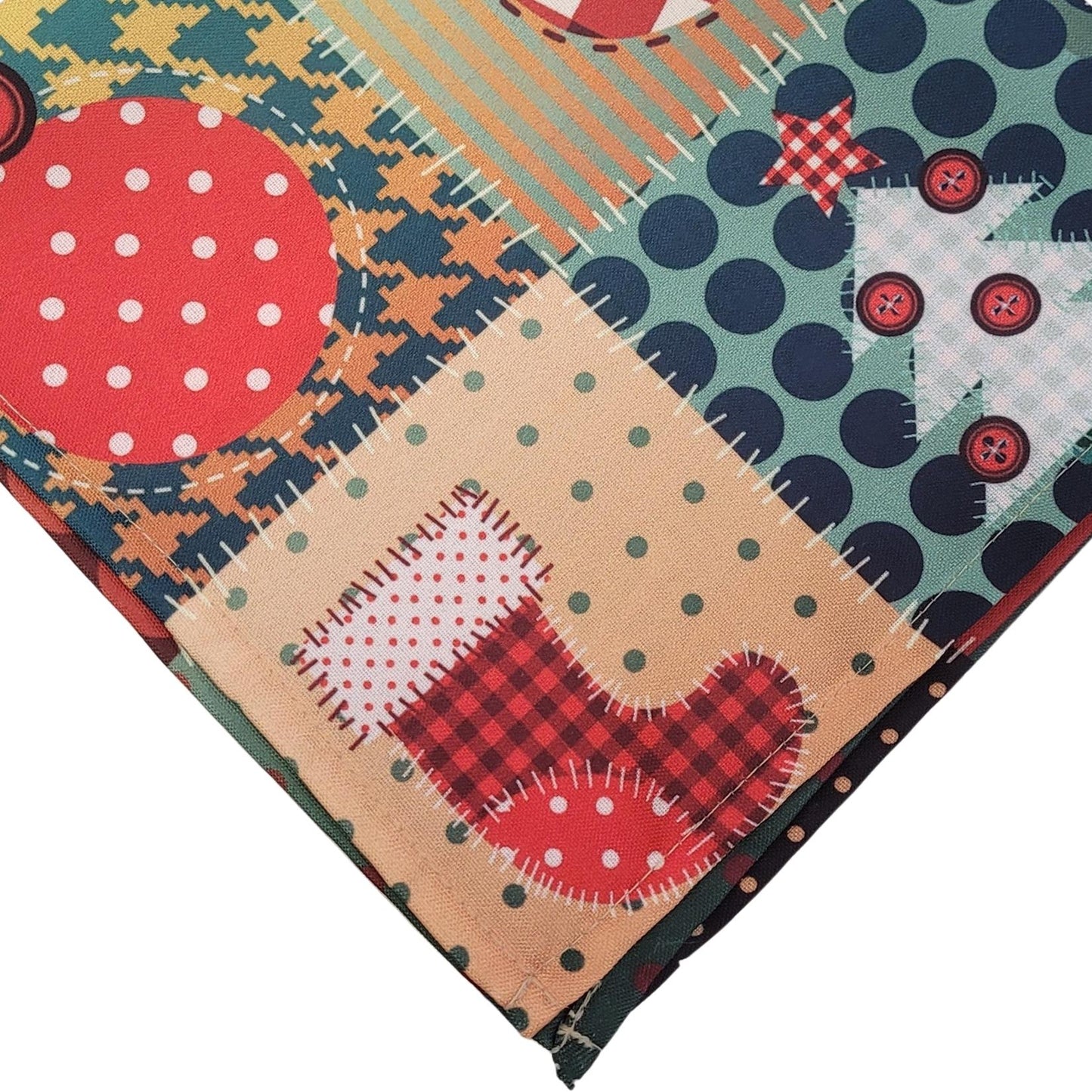 Charlo's Cloth Napkins Set of 4 Plaid Christmas Patchwork 16" by 16"  -Red