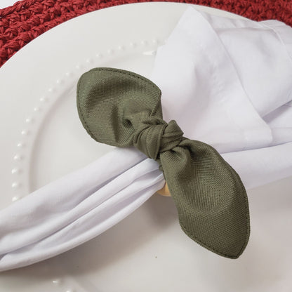 Maison Charlo | Set of 6 Ecofriendly Trio Green Red Floral Ties Napkin Rings, Christmas, Easter, Valentine's, Mother's Day