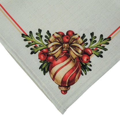 Charlo's Cloth Napkins Set of 4 Christmas Wreath 16" by 16" - Red