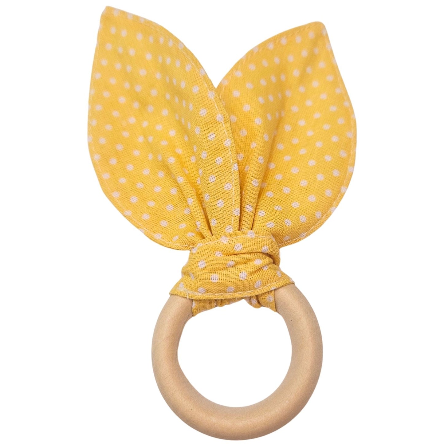 Maison Charlo | Easter Set of 4 Polka Dot Yellow  Bunny Ears Napkin Rings | Dining Table Decor