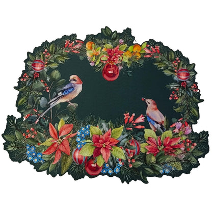 Maison Charlô - Set of 4 Waterproof Placemats Christmas Bird - Green