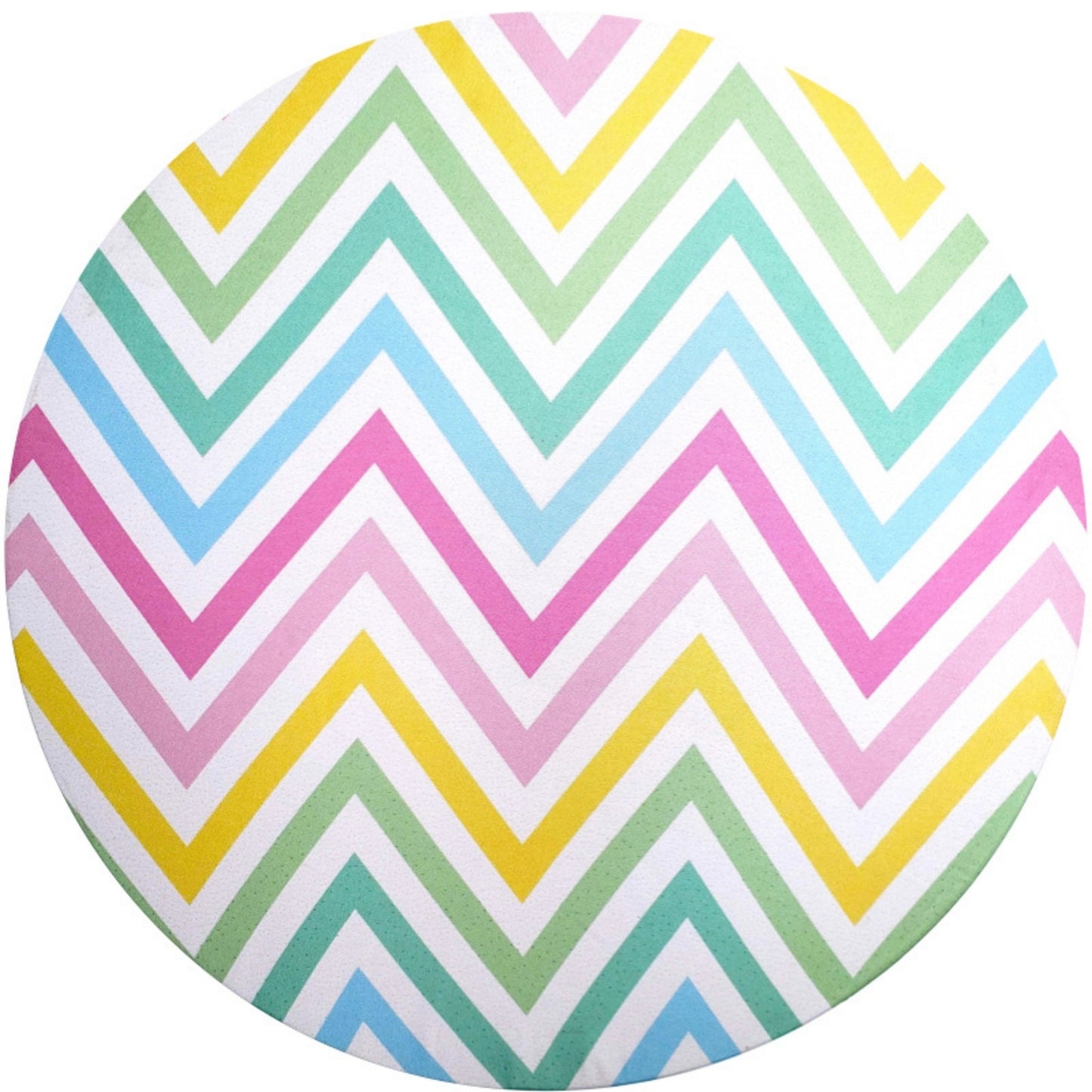 Set of 4 Round Placemats Covers 14 Dia inch Chevron Joy Pastel Corlors Chevron