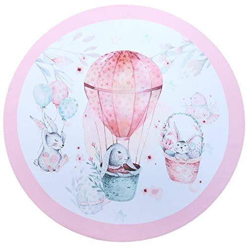 Set of 4 Easter Rose Balloon Covers for Round Placemats 14" Dia Polyester for Kitchen Table Washable Dining Table