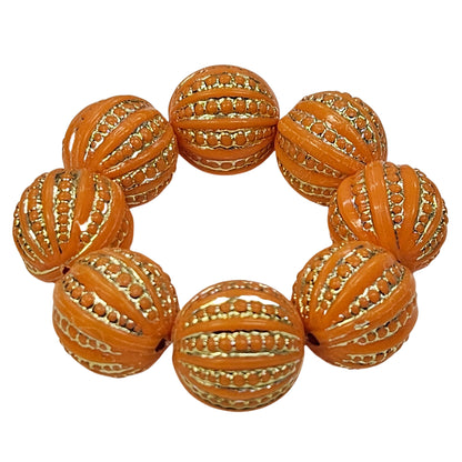 Maison Charlô | Set 4 Orange Shine Beaded Napkin Rings | Rustic Napkin Ring | Handmade