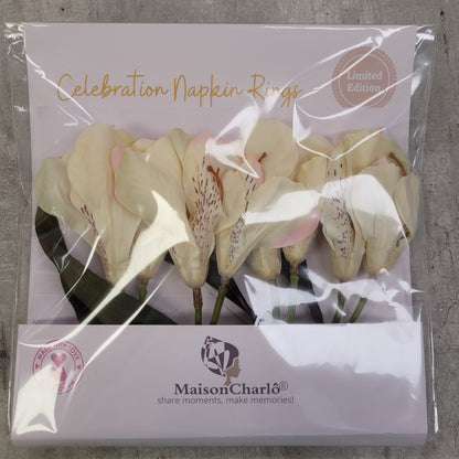 Maison Charlô | Astromelia Flower Napkin Rings for thanksgiving, events, party, wedding