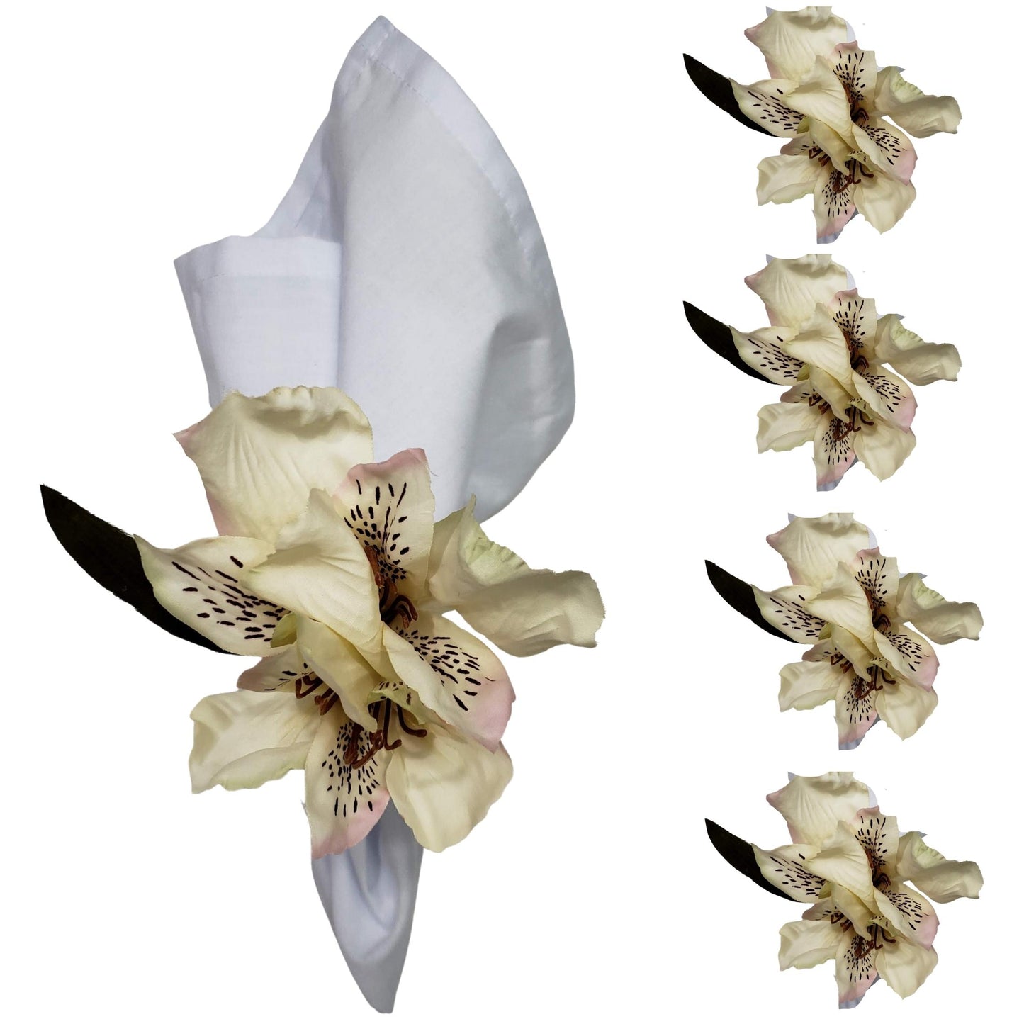 Maison Charlô | Astromelia Flower Napkin Rings for thanksgiving, events, party, wedding