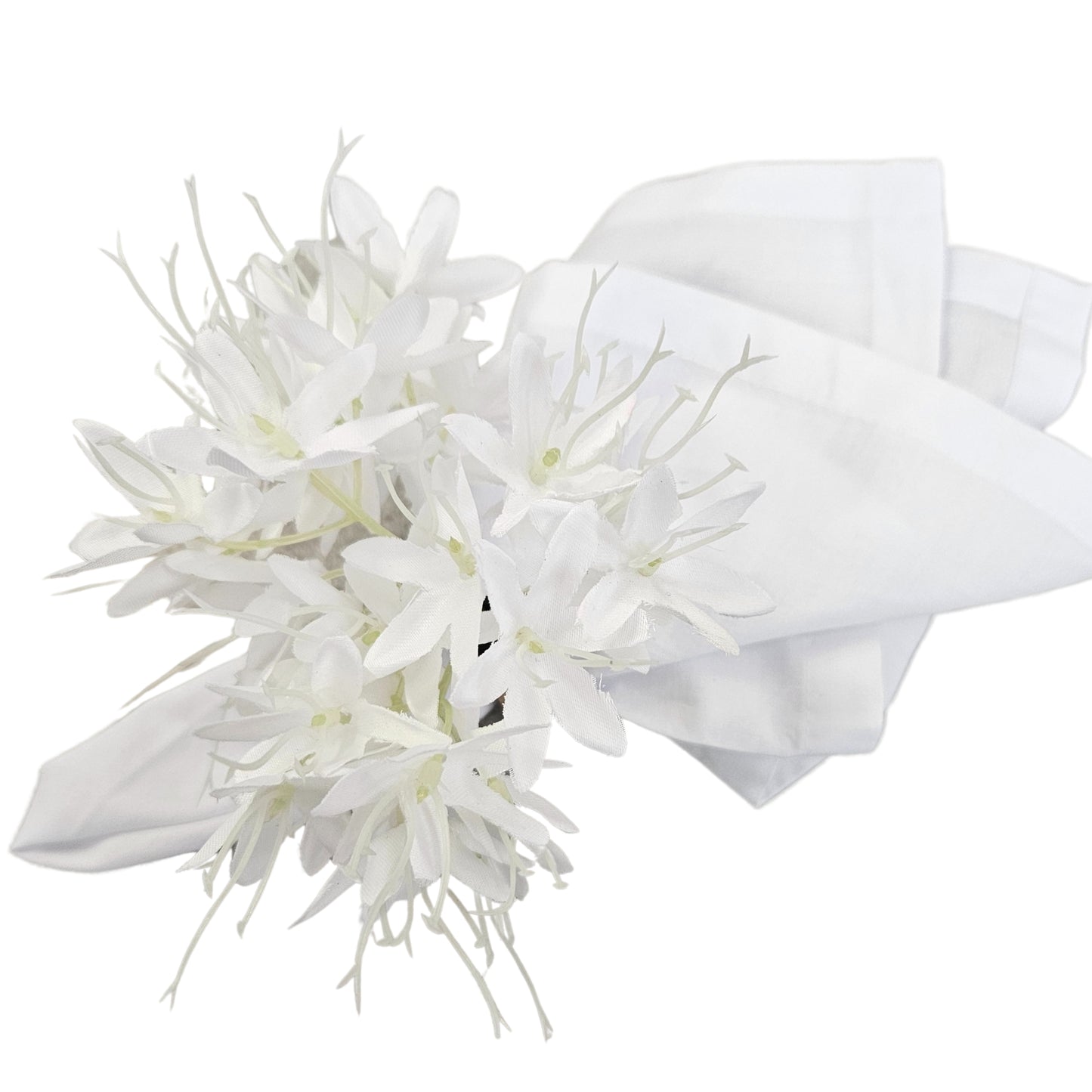 Set of 4 White Mini Lilies Flower Napkin Rings for party, wedding, birthday, celebration