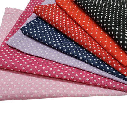 Charlo's Set of 4 Navy Blue Polka Dot 100% Cotton Cloth Napkins 15" by 15" Washable Reusable