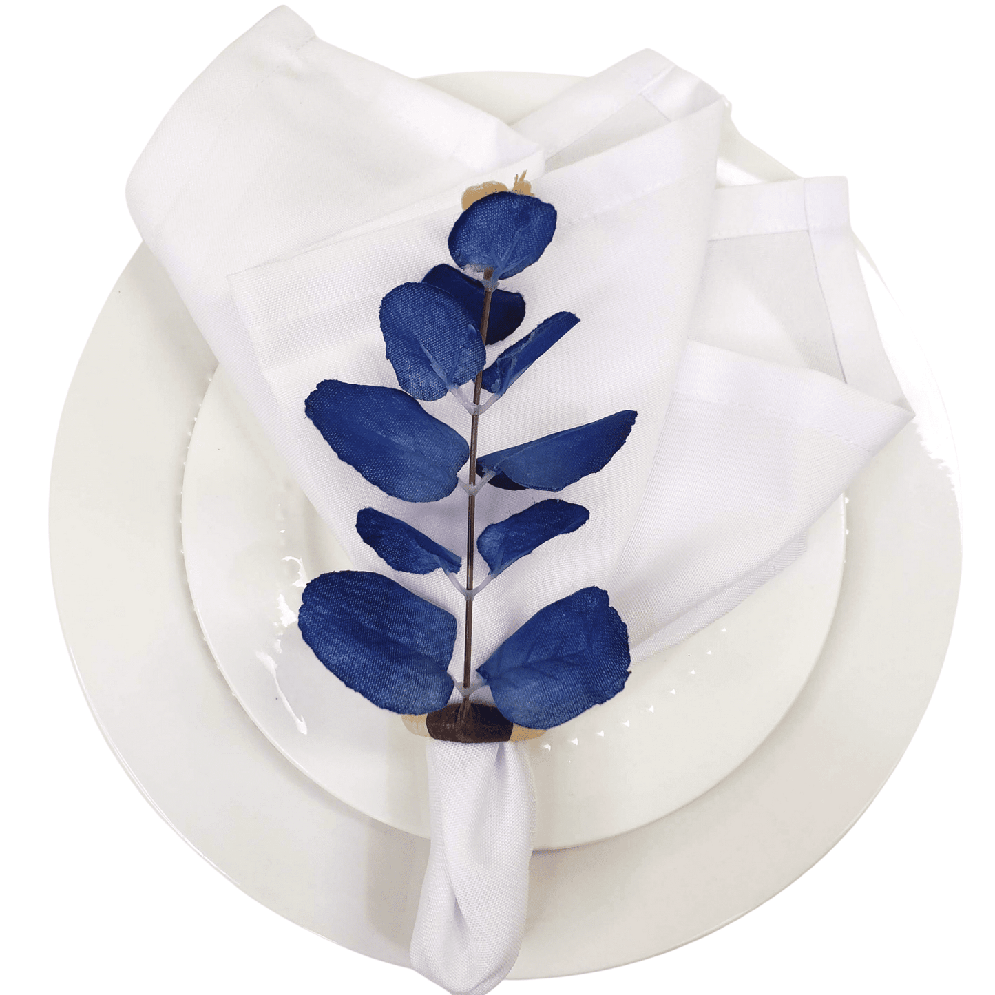 Set 4 Blue Eucalyptus Leaf Napkin Rings, Rustic Napkin Ring, Minimalist Tabledecor, Oriental Tabledeco