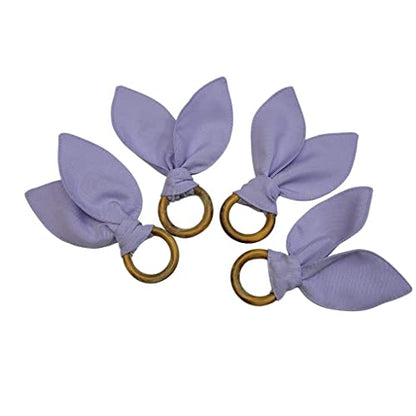 Maison Charlo | Set of 4 Lilac Bunny Ears Napkin Rings | Easter Decorations for Table