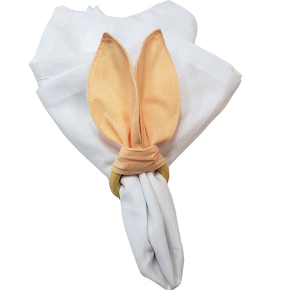 Maison Charlo | Easter Set of 4 Beige Macaroon Bunny Ears Napkin Rings | Dining Table Decor