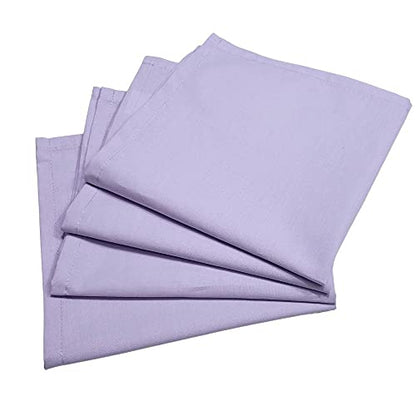 Charlo's Set of 4 Lilac 100% Cotton Solid Cloth Napkins 15" by 15" Washable Reusable