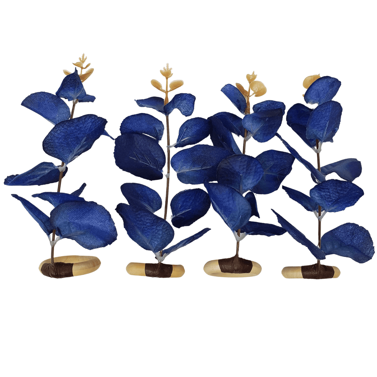 Set 4 Blue Eucalyptus Leaf Napkin Rings, Rustic Napkin Ring, Minimalist Tabledecor, Oriental Tabledeco