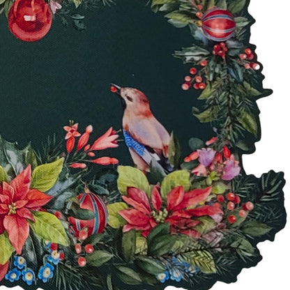 Maison Charlô - Set of 4 Waterproof Placemats Christmas Bird - Green