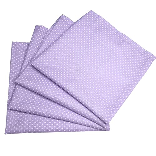 Charlo's Set of 4 Lilac Polka Dot 100% Cotton Cloth Napkins 15" by 15" Washable Reusable