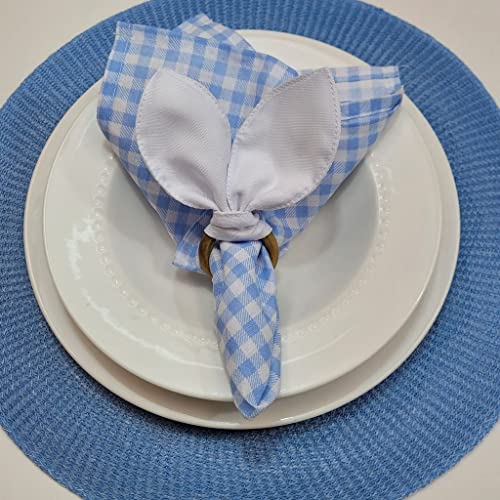 Maison Charlo | Set of 4 White Bunny Ears Napkin Rings | Easter Decorations for Table