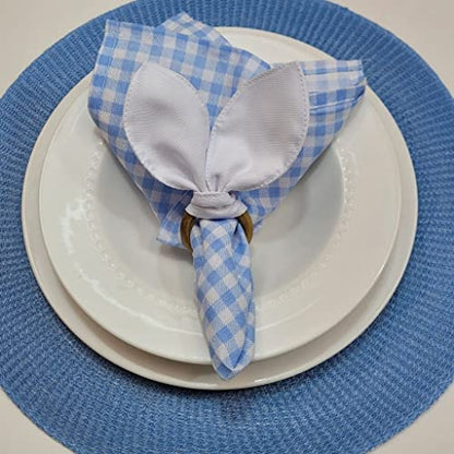 Maison Charlo | Set of 4 White Bunny Ears Napkin Rings | Easter Decorations for Table