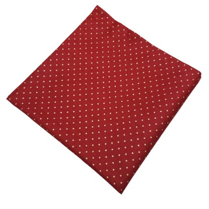 Charlo's Set of 4 Red Gold Polka Dot 100% Cotton Cloth Napkins 15" by 15" Washable Reusable