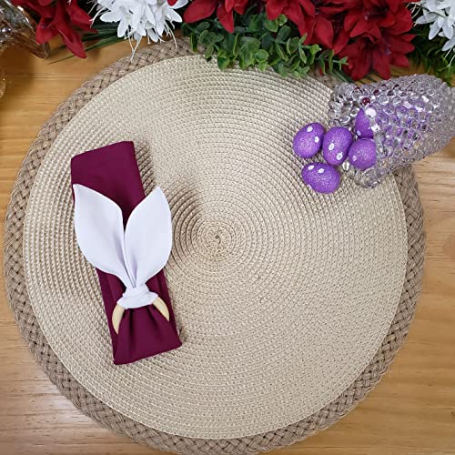 Maison Charlo | Set of 4 White Bunny Ears Napkin Rings | Easter Decorations for Table