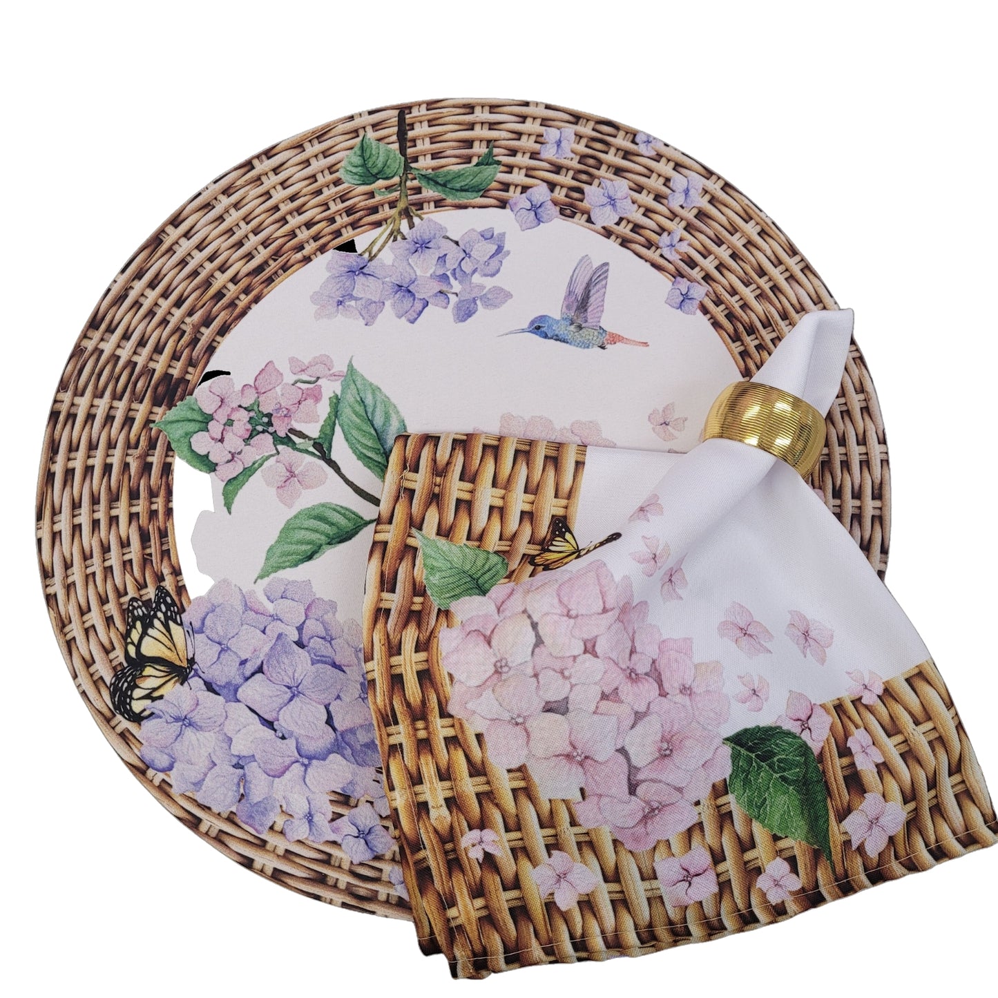 Charlo's Set of 4 Round Placemats Covers 14 Dia inch Ring Orchid for dining table setting