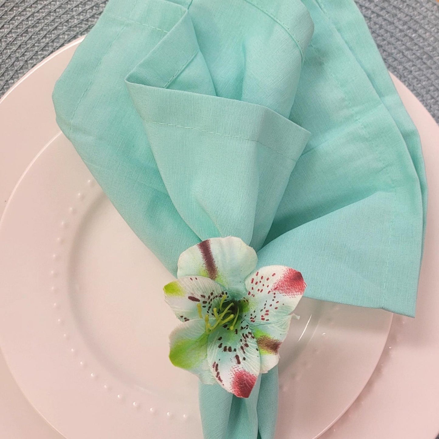 Maison Charlô | Set of 6 Turquoise Small Astromelia Napkin Rings