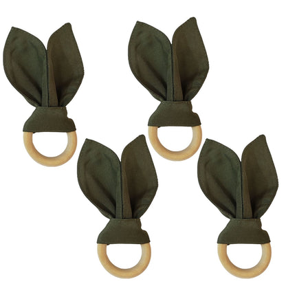 Maison Charlo | Easter Set of 4 Bonsai Bunny Ears Napkin Rings | Dining Table Decor