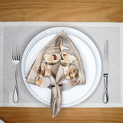 Charlo's Cloth Napkins Set of 4 Ring Seas 16" by 16"  - Beige