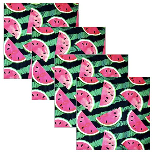 Charlo's Cloth Napkins Set of 4 Watermelon Fruit 16" by 16" - Pink