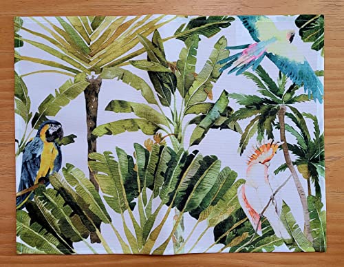 Charlo's Set of 4 Waterproof Rectangular Placemats Brazilian Parrot 17X13