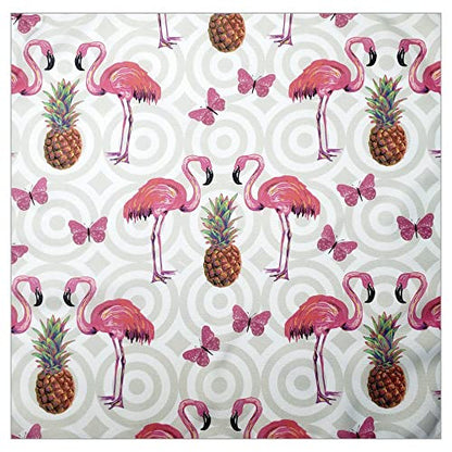 Charlo's Cloth Napkins Set of 4 Pineapple Flamingo 16" by 16" Rose Reusable