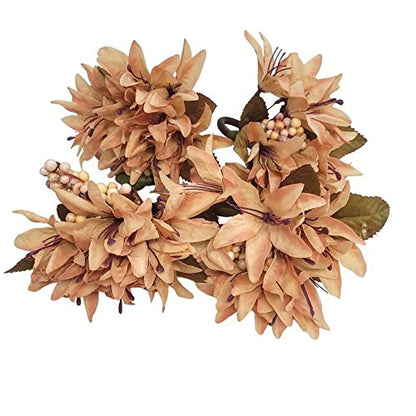 Maison Charlo Set of 4 Caramel Lilies Flower Celebration Napkin Rings