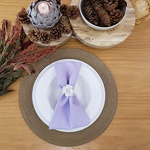 Charlo's Set of 4 Lilac 100% Cotton Solid Cloth Napkins 15" by 15" Washable Reusable