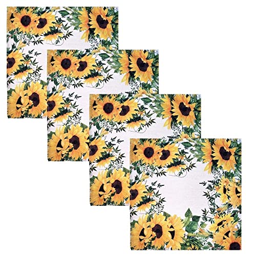 Charlo's Cloth Napkins Set of 4 SunFlower 16" by 16" - Yellow