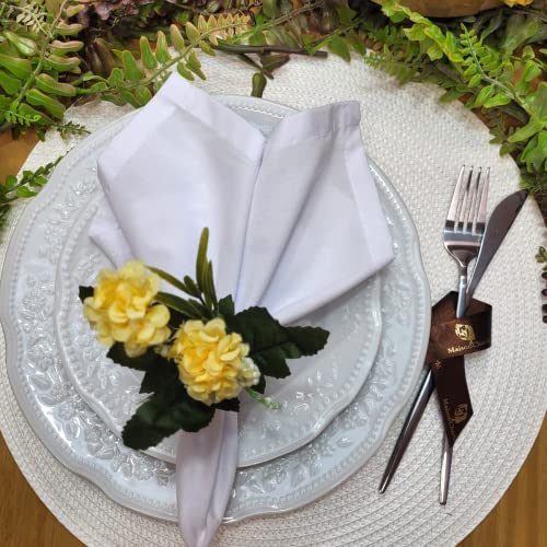 Charlo's Set of 4 Duo Yellow Chrysanthemum Charm Napkin Rings for dining table decor