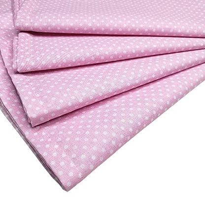 Charlo's Set of 4 Pink Polka Dot 100% Cotton Cloth Napkins 15" by 15" Washable Reusable