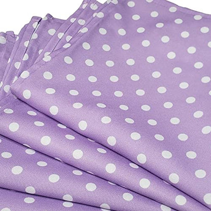 Charlo's Cloth Napkins Set of 4 Lillac Polka Dot 16" by 16" - Lilac